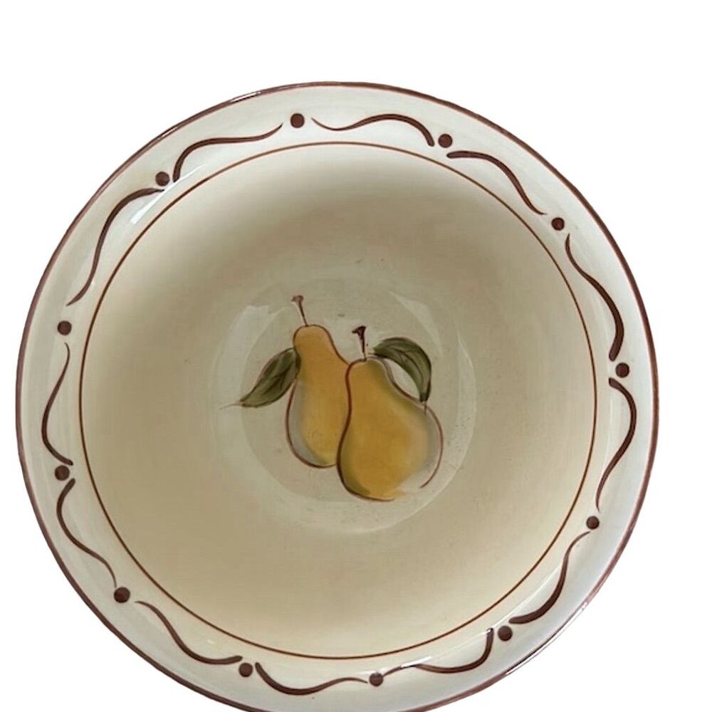 Home Around the Orchard Pear Motif Fruit Bowl 8" Round Discontinued Set of 4